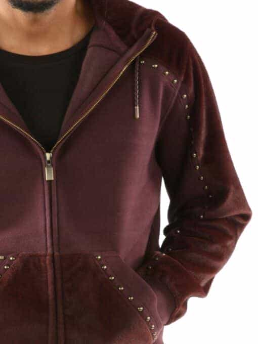 ornate p mid-layer maroon hoodie