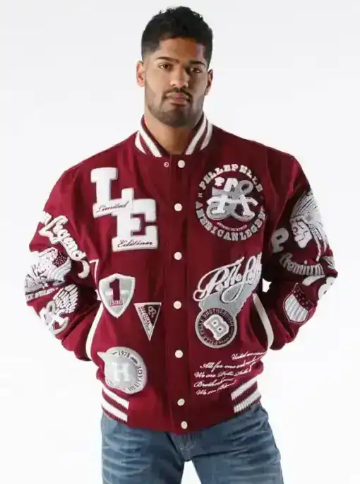 pelle pelle american legend red varsity jacket