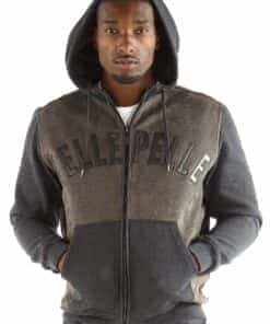 pelle pelle charcoal hooded midlayer