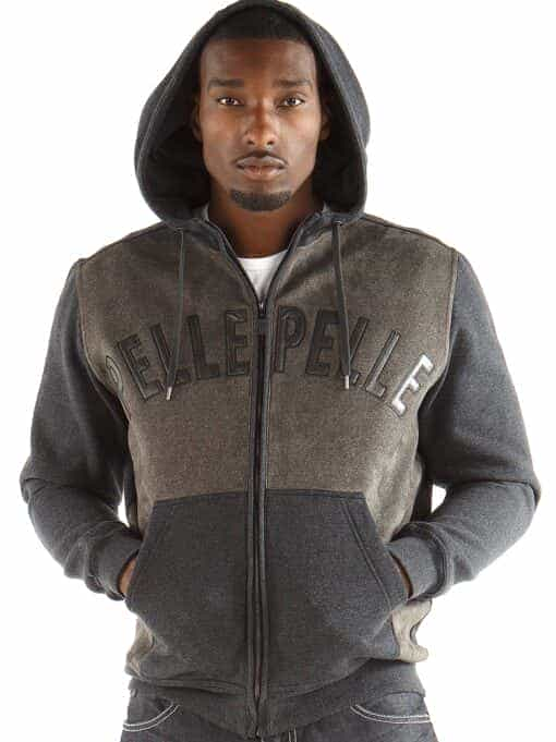 pelle pelle charcoal hooded midlayer