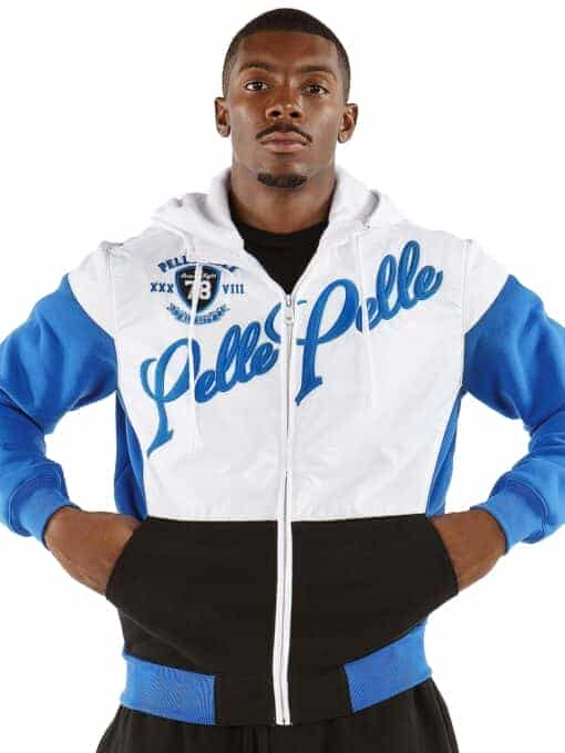 pelle pelle colorblocked in medium blue tracksuit