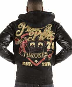 pelle pelle king of thrones black cabernet midlayer hoodie