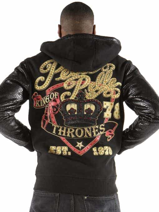 pelle pelle king of thrones black cabernet midlayer hoodie