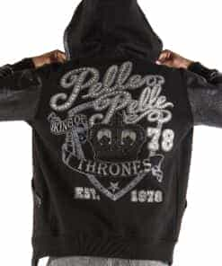 pelle pelle king of thrones black mid layer hoodie