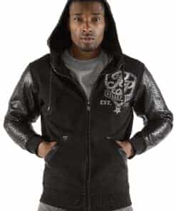 pelle pelle king of thrones black midlayer hoodie