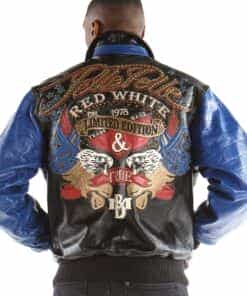 pelle pelle men's red white & true blue leather jacket