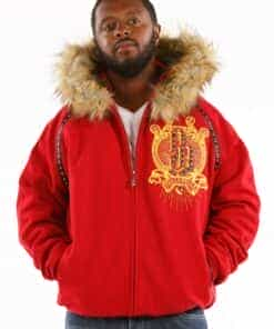 pelle pelle men's top brass red coat