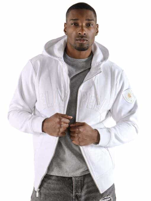 pelle pelle nylon white hooded midlayer