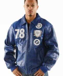 pelle pelle original & true blue leather croc jacket