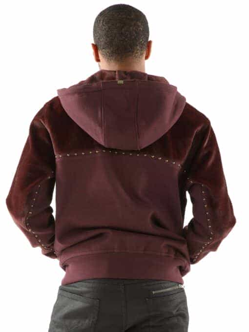 pelle pelle ornate p maroon hoodie