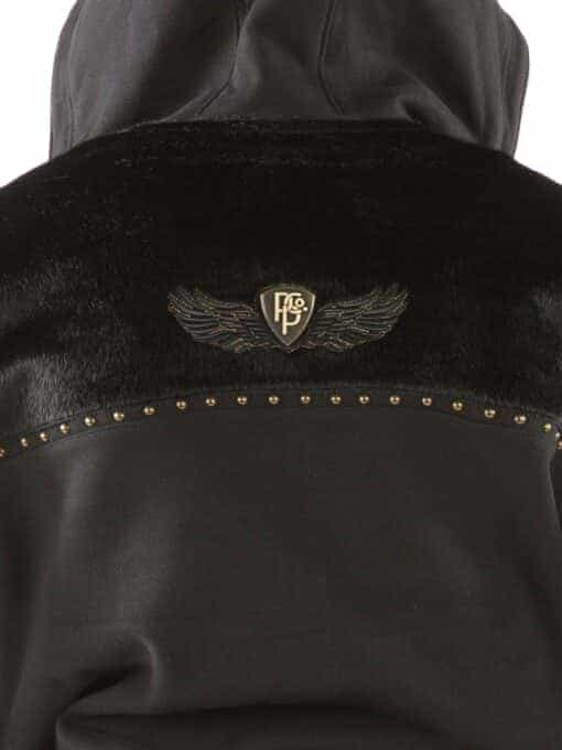 pelle pelle ornate p midlayer black hoodie