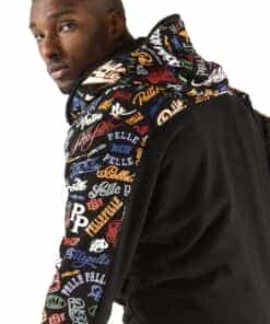 pelle pelle repeat print black midlayer hoodie