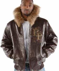 pelle pelle shoulder crest brown leather jacket