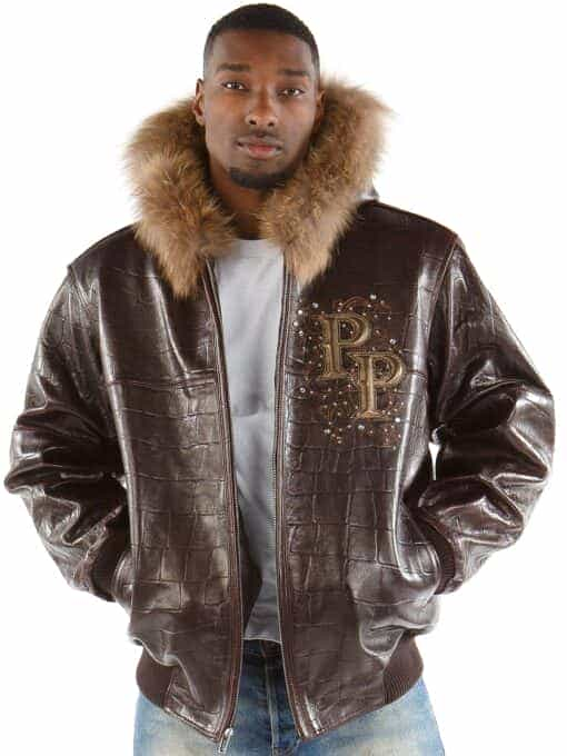 pelle pelle shoulder crest brown leather jacket