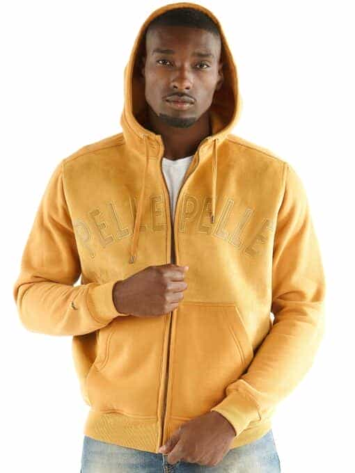 pelle pelle wheat hooded midlayer