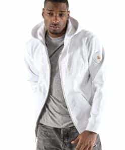 pelle pelle white hooded midlayer