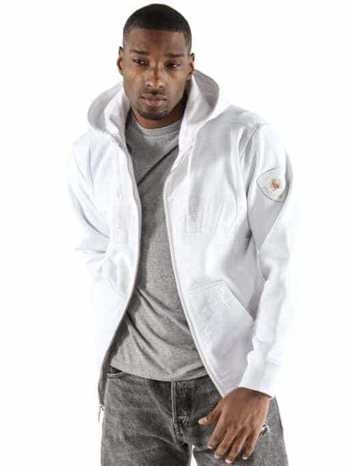 pelle pelle white hooded midlayer