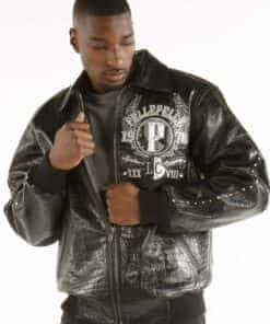 pelle pelle world famous legend black croc jacket