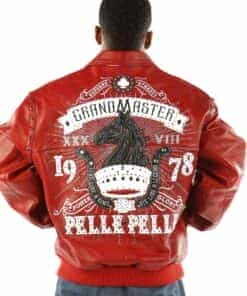 pelle pelle men's grandmaster red leather jacket