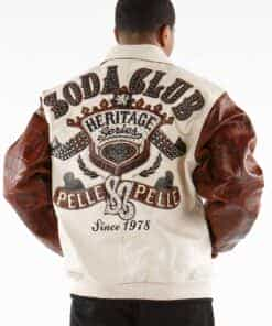 pelle pelle men's heritage soda club brown leather jacket