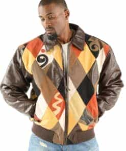 Pelle Pelle Brown Retro Diamond Leather Jacket