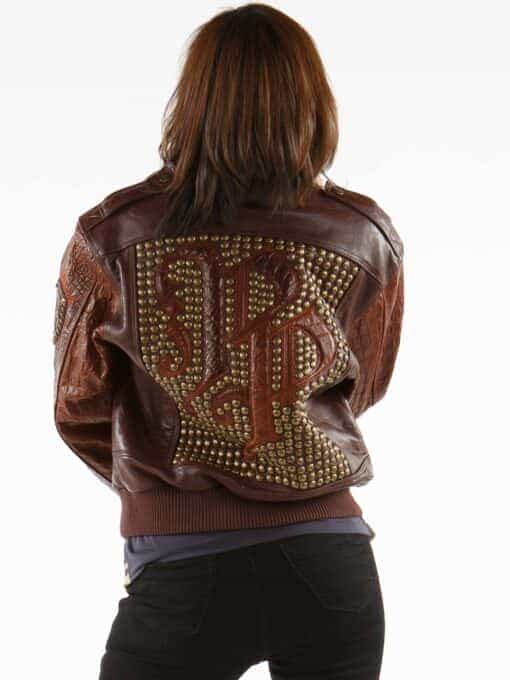 ladies pelle pelle mb bomber brown leather jacket