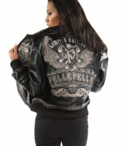 pelle pelle ladies limited edition black & metallic leather jacket