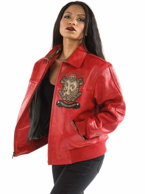 pelle pelle ladies limited edition red leather jacket