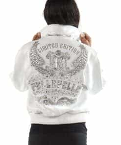 pelle pelle ladies limited edition white plush jacket