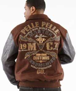 pelle pelle men's brown mc jacket