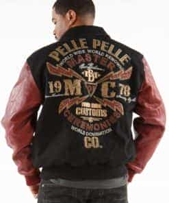 pelle pelle men's maroon mc jacket