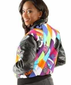 women pelle pelle retro diamond leather jacket