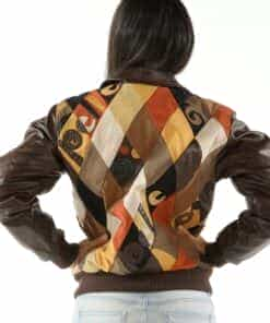 women's pelle pelle brown retro diamond jacket