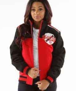 women's pelle pelle unstoppable black and red jacket