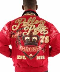 men's pelle pelle king of thrones red wool jacket