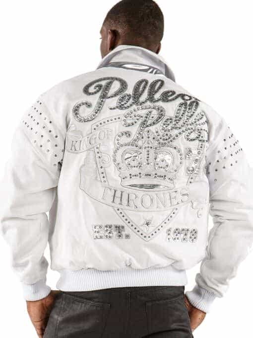 men's pelle pelle king of thrones white wool jacket