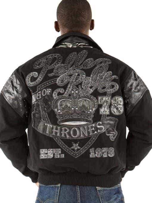 pelle pelle king of thrones black wool jacket