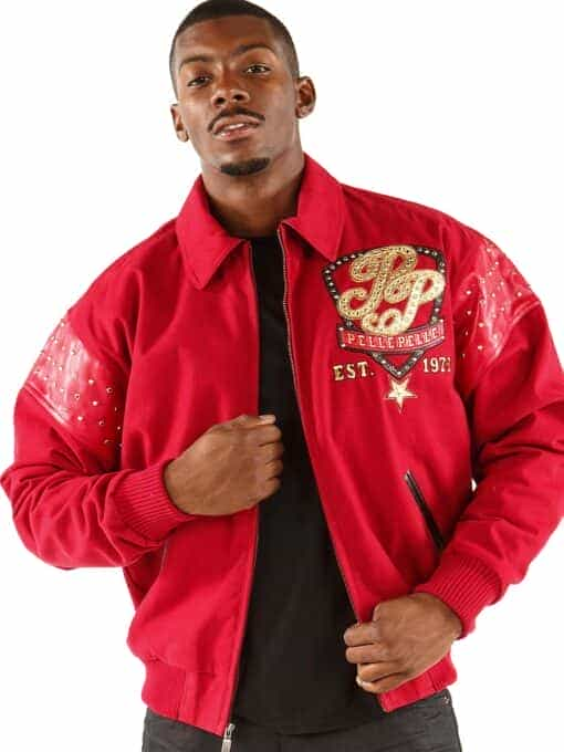 pelle pelle king of thrones red wool jacket