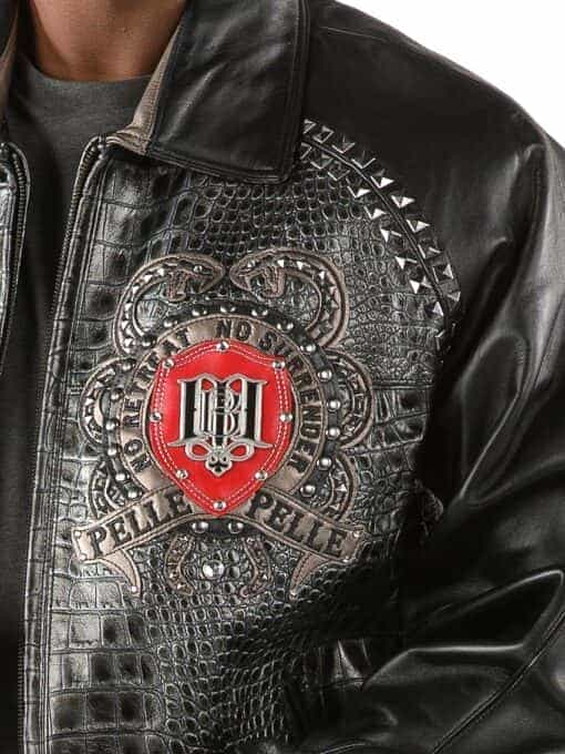 pelle pelle no retreat, no surrender black leather jacket