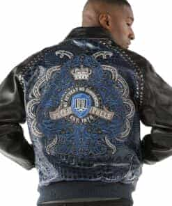 pelle pelle no retreat, no surrender blue leather jacket