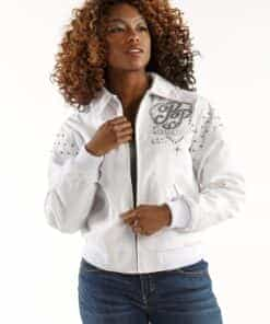 pelle pelle queen of thrones white jacket for women's