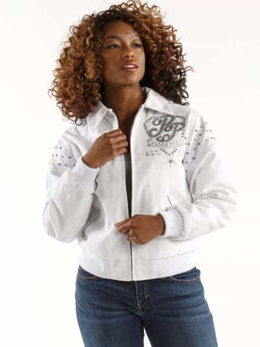 pelle pelle queen of thrones white jacket for women's