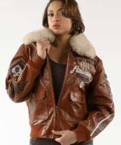 women's brown pelle pelle american bombshell jacket