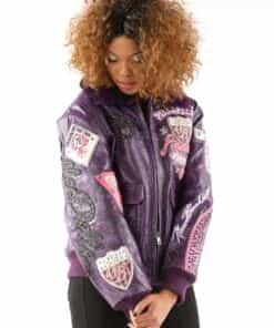 women's pelle pelle american bombshell purple jacket