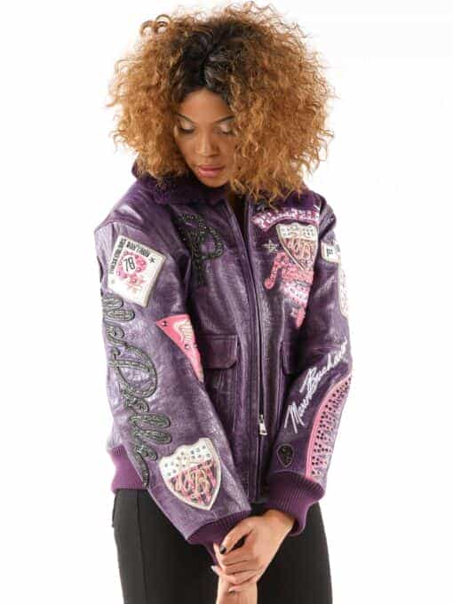 women's pelle pelle american bombshell purple jacket