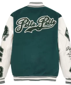 Men Pelle Pelle Varsity Green And White Jacket 2023