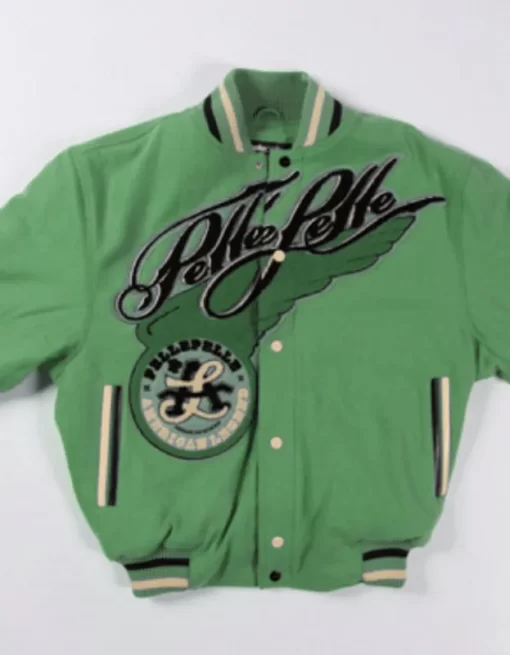 Pelle Pelle American Legend Light Green Varsity Jacket