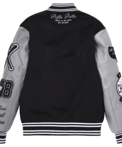 american pelle pelle black & grey varsity jacket 2023