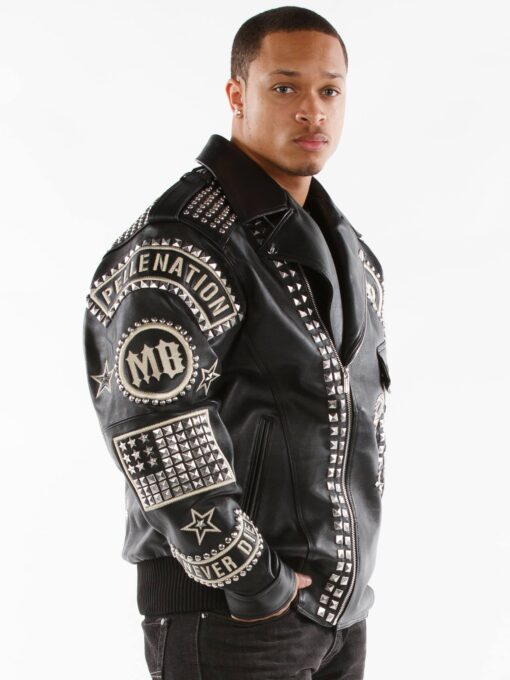 pelle nation black plush leather jacket