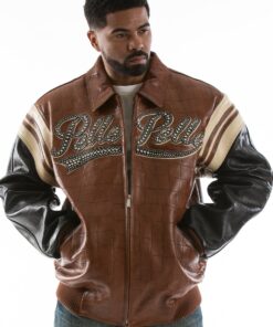 pelle pelle major league chestnut croc skin jacket